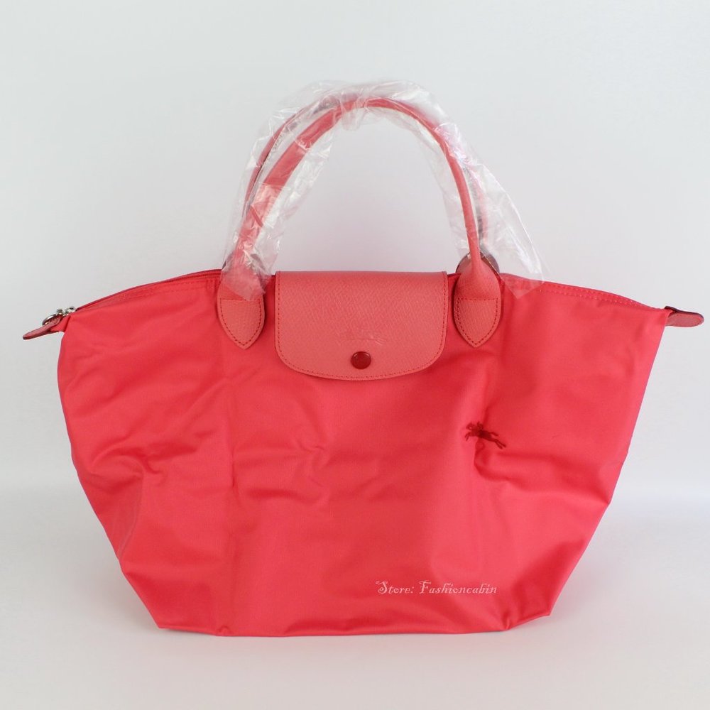 NWT LONGCHAMP Medium Le Pliage Club Leather Trim Tote Bag